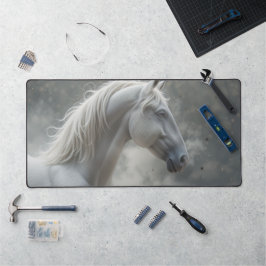 Weißer Stallion Schreibtischunterlage