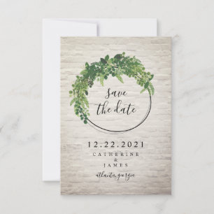 Weißer Stein Inspiriert botanisches Save the Date