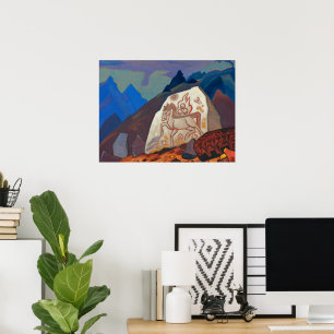 Weißer Stein, Zeichen von Chintamani von Roerich Poster