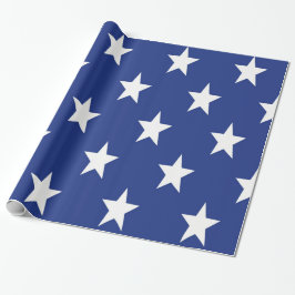 Weißer Stern auf blauem Hintergrund Geschenkpapier