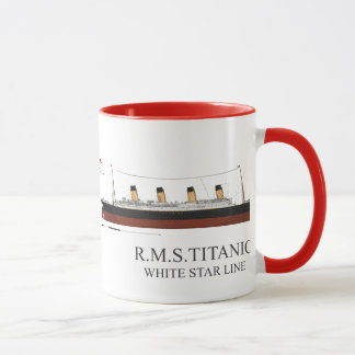 weißer Stern titanisch Tasse