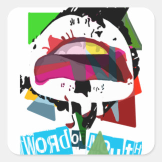 Weißer Sticker