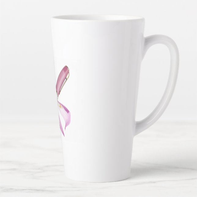 weißer Stift mit rosa Band Milchtasse (Rechts)