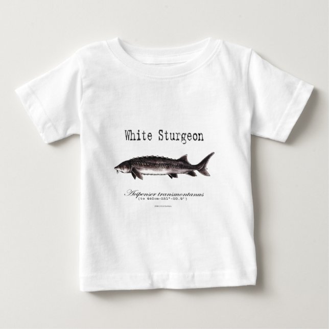 Weißer Stör betitelte Einzelteile Baby T-shirt (Vorderseite)