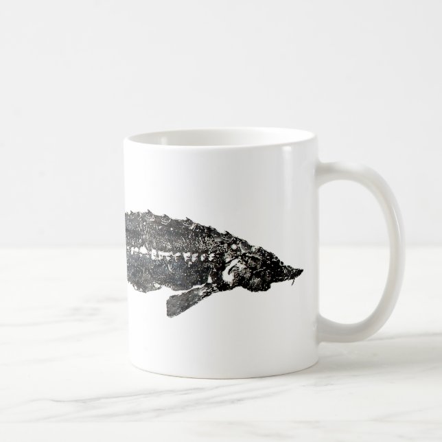 Weißer Stör Gyotaku-40-Item Kaffeetasse (Rechts)