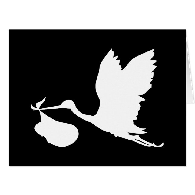 Weißer Storch mit Stein der Freude (Vorderseite (Horizontal))