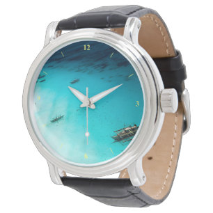 Weißer Strand Armbanduhr