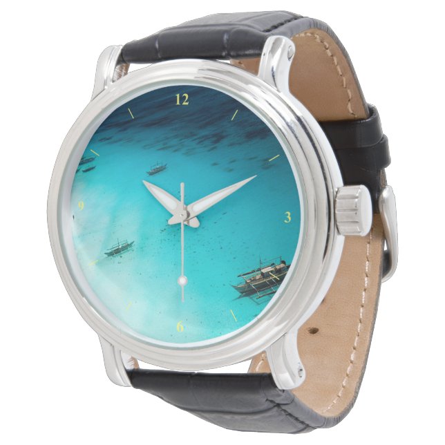 Weißer Strand Armbanduhr (Schrägansicht)