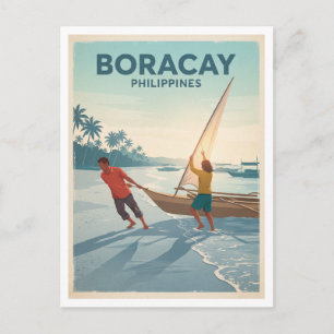 Weißer Strand, Boracay, Philippinen Malay Geschenk Postkarte
