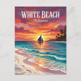 Weißer Strand Philippinen Postkarte