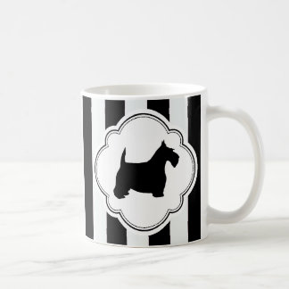 Weißer Streifen-SchwarzesScottie Kaffeetasse