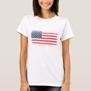 Weißer T - Shirt der amerikanischen Flagge für F