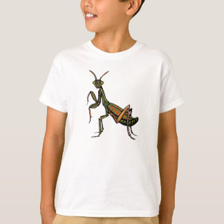 Weißer T - Shirt mit Entwurf des betenden Mantis