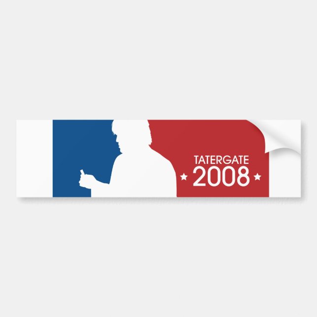 Weißer "TaterGate 2008" Sportlogoaufkleber Ron Autoaufkleber (Vorne)