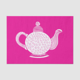Weißer Teekessel in Hot Pink Seidenpapier