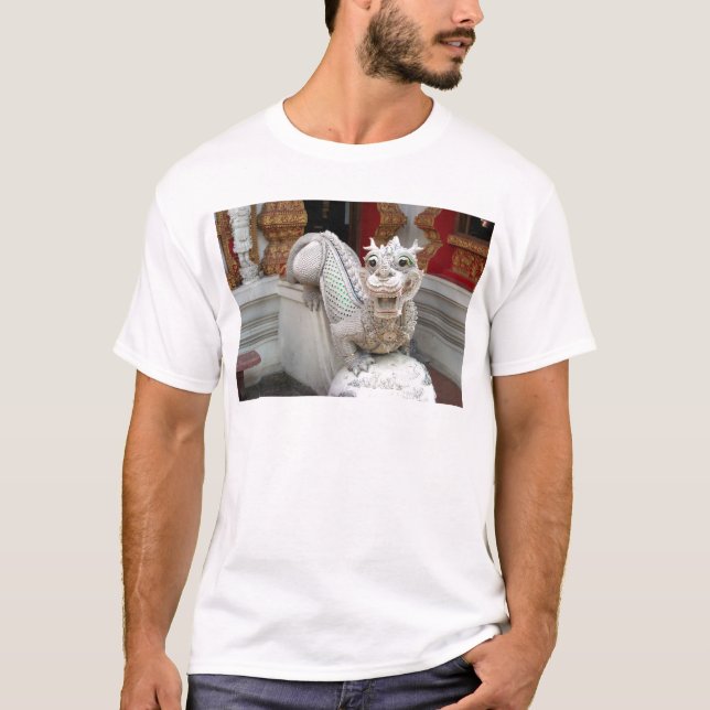 Weißer Tempel-Drache T-Shirt (Vorderseite)