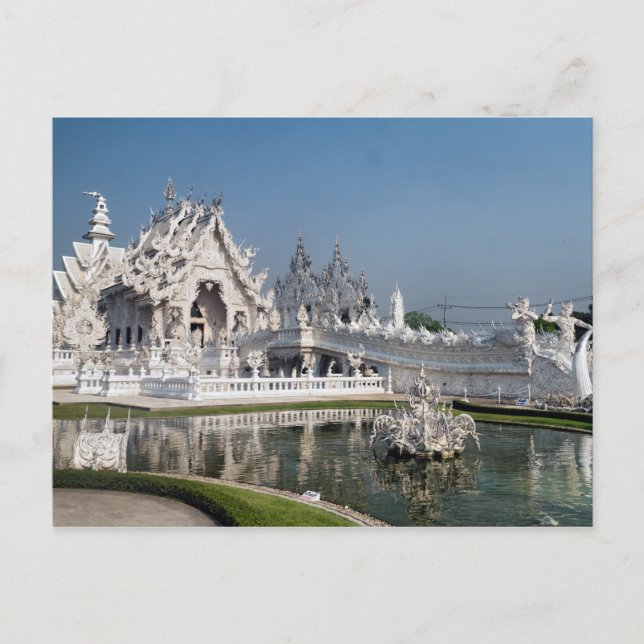 Weißer Tempel Wat Rong Khun, Chiang Rai, Thailand Postkarte (Vorderseite)