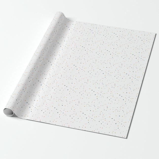 Weißer Terrazzo Geschenkpapier (Ungerollt)