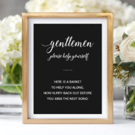 Weißer Text auf Schwarzen-Männerbädern Hochzeit Poster