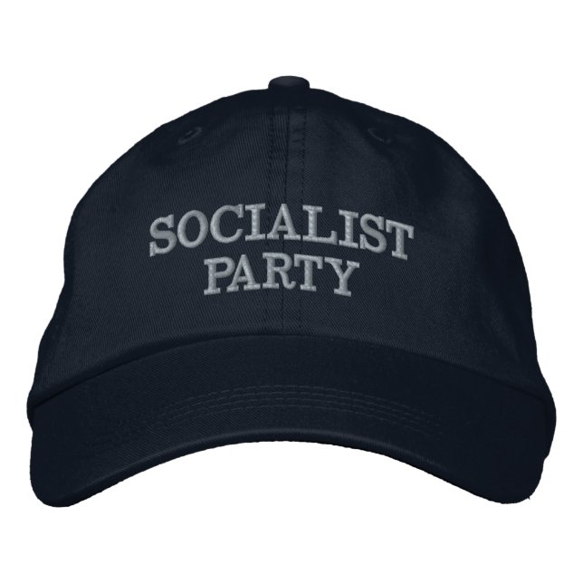 Weißer Text des sozialistischen Party/Marinekappe Bestickte Baseballkappe (Vorderseite)