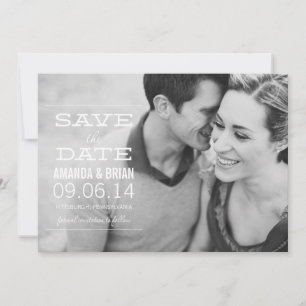 Weißer Text Foto Save-the-Date-Ankündigung Save The Date