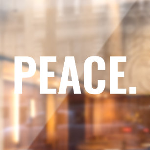 Weißer Text minimalistischer Anti-Krieg-Sitte Fensteraufkleber