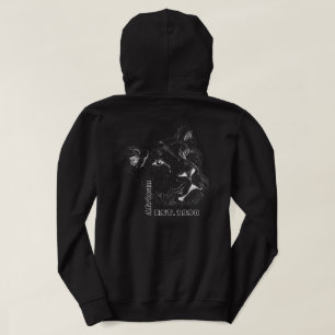 Weißer Text Wilde Tiere Löwen Männer Mode schwarz Hoodie