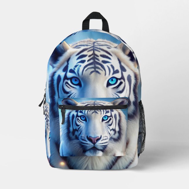 Weißer Tiger Bedruckter Rucksack (Vorderseite)