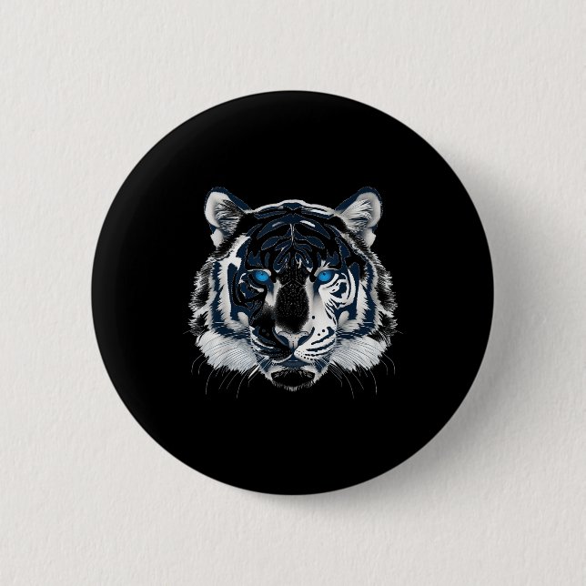 Weißer Tiger Blaue Augen Wildkatze Tier _1 Button (Vorderseite)