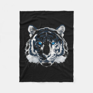 Weißer Tiger Blaue Augen Wildkatze Tier _1 Fleecedecke