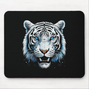 Weißer Tiger Blaue Augen Wildkatze Tier Mousepad