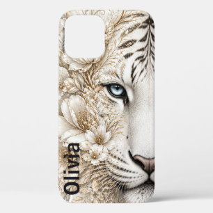 Weißer Tiger Blumendesign mit blauen Augen Case-Mate iPhone Hülle