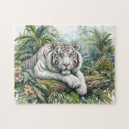 Weißer-Tiger-Dschungel-Aquarell-Puzzle
