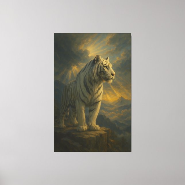 Weißer Tiger – Fine Art Druck Leinwanddruck (Vorderseite)