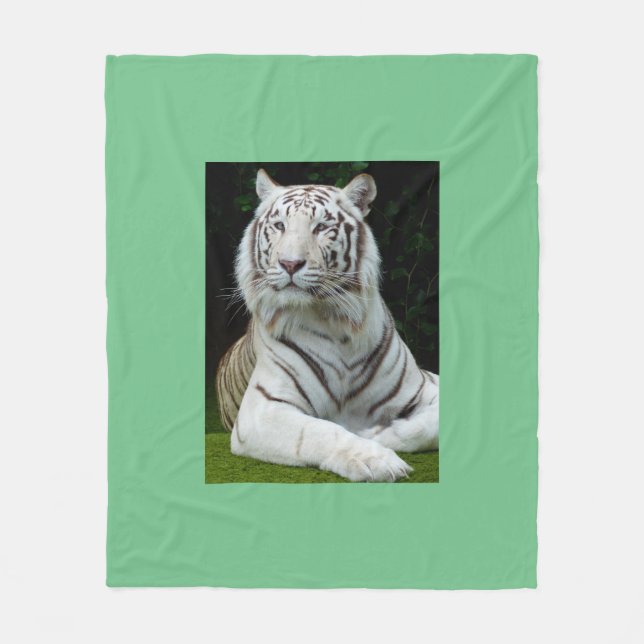 Weißer Tiger Fleecedecke (Vorderseite)