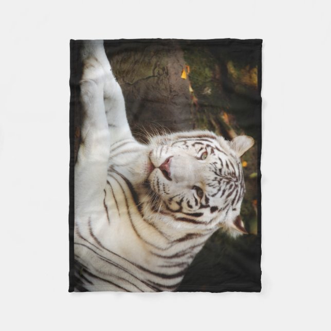 Weißer Tiger Fleecedecke (Vorderseite)