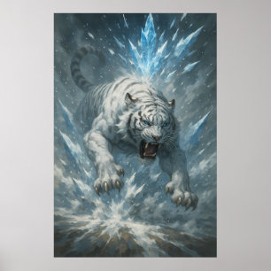 Weißer Tiger – Frostkönig Eisstoß Abstieg – ManJi Poster