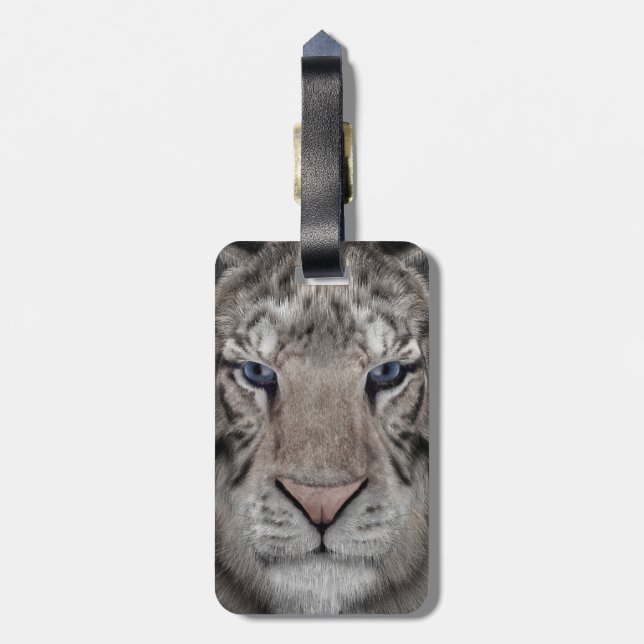 Weißer Tiger Gepäckanhänger (Rückseite vertikal)