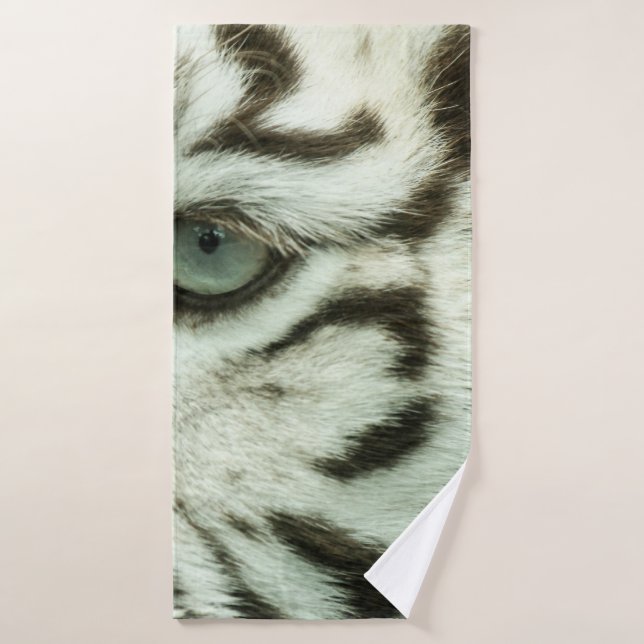 WEISSER TIGER-GESICHT BADEHANDTUCH (Badehandtuch)