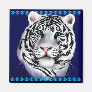Weißer Tiger-Gesichts-Magnet Magnet