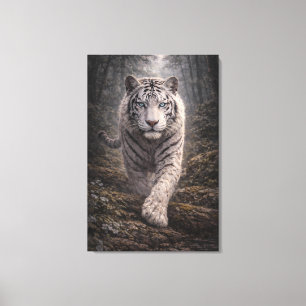 Weißer Tiger in Bewegung – ManJiangHong Kunstserie Leinwanddruck
