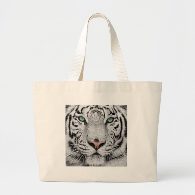 Weißer Tiger Jumbo Stoffbeutel (Vorne)