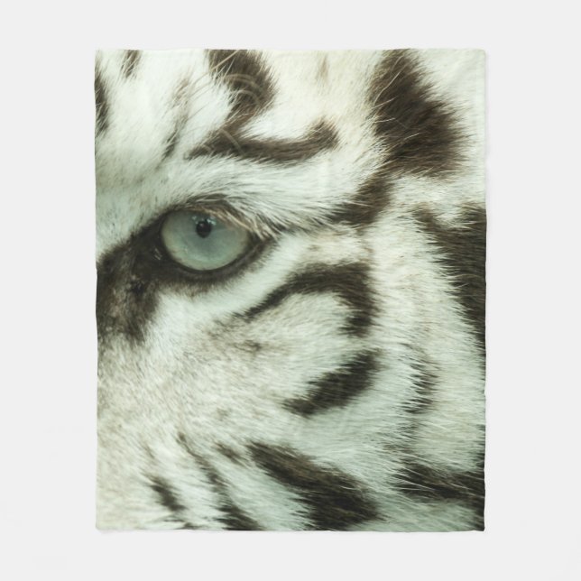 WEISSER TIGER-KOPF FLEECEDECKE (Vorderseite)