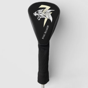 Weißer Tiger-Kopf und schwarzer Unterbolzen  Golf Headcover