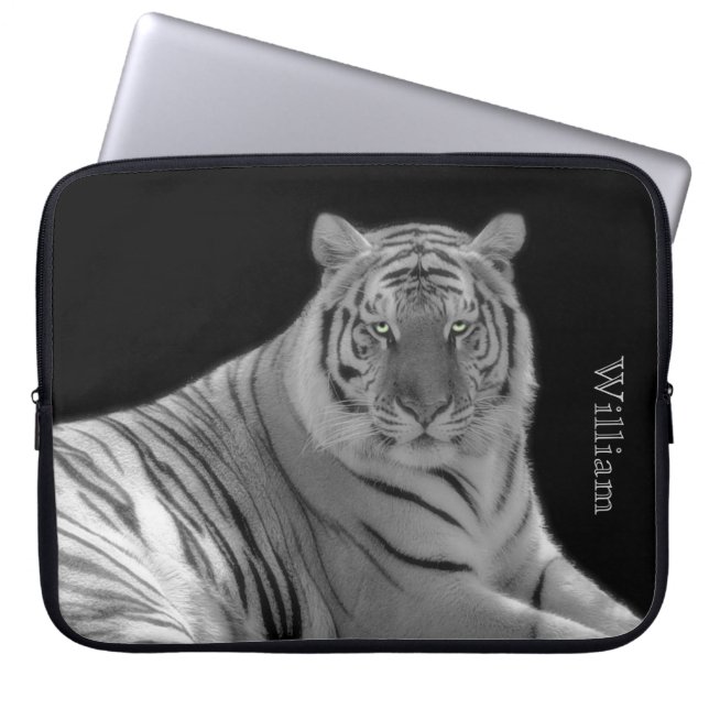 Weißer Tiger-kundenspezifischer Laptop-Kasten Laptopschutzhülle (Vorderseite)