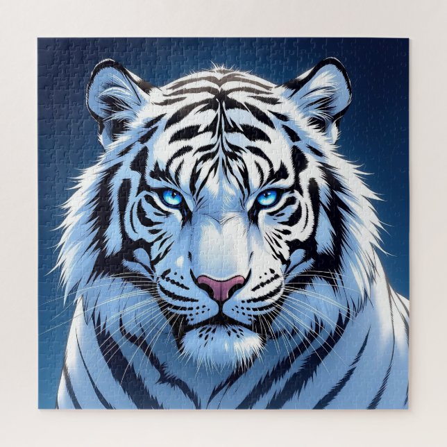 Weißer Tiger mit blauen Augen (Vertikal)