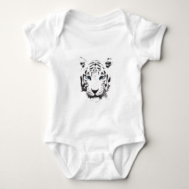 Weißer Tiger mit blauen Augen Baby Strampler (Vorderseite)