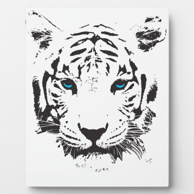 Weißer Tiger mit blauen Augen Fotoplatte (Vorderseite)