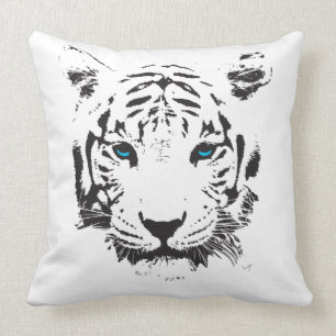 Weißer Tiger mit Coolen Kopfkissen aus blauem Auge Kissen