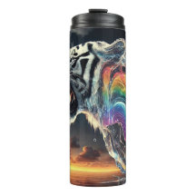 Weißer Tiger mit Regenbogen